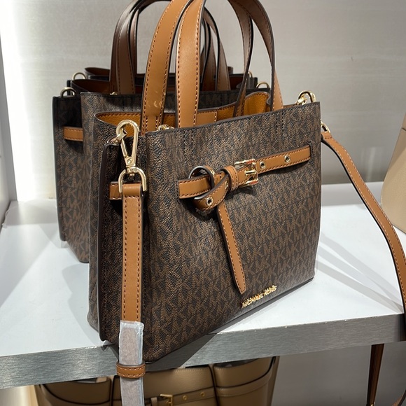 Michael Kors Bags Michael Kors Emilia Small Logo Satchel Brown
